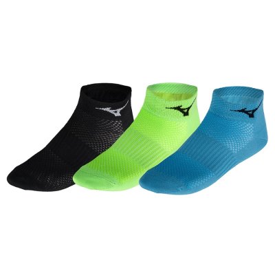 Calcetines Mizuno Training Mid 3P Mujer - Negros / Verdes Claro / Azules - Chile M123TSROFI